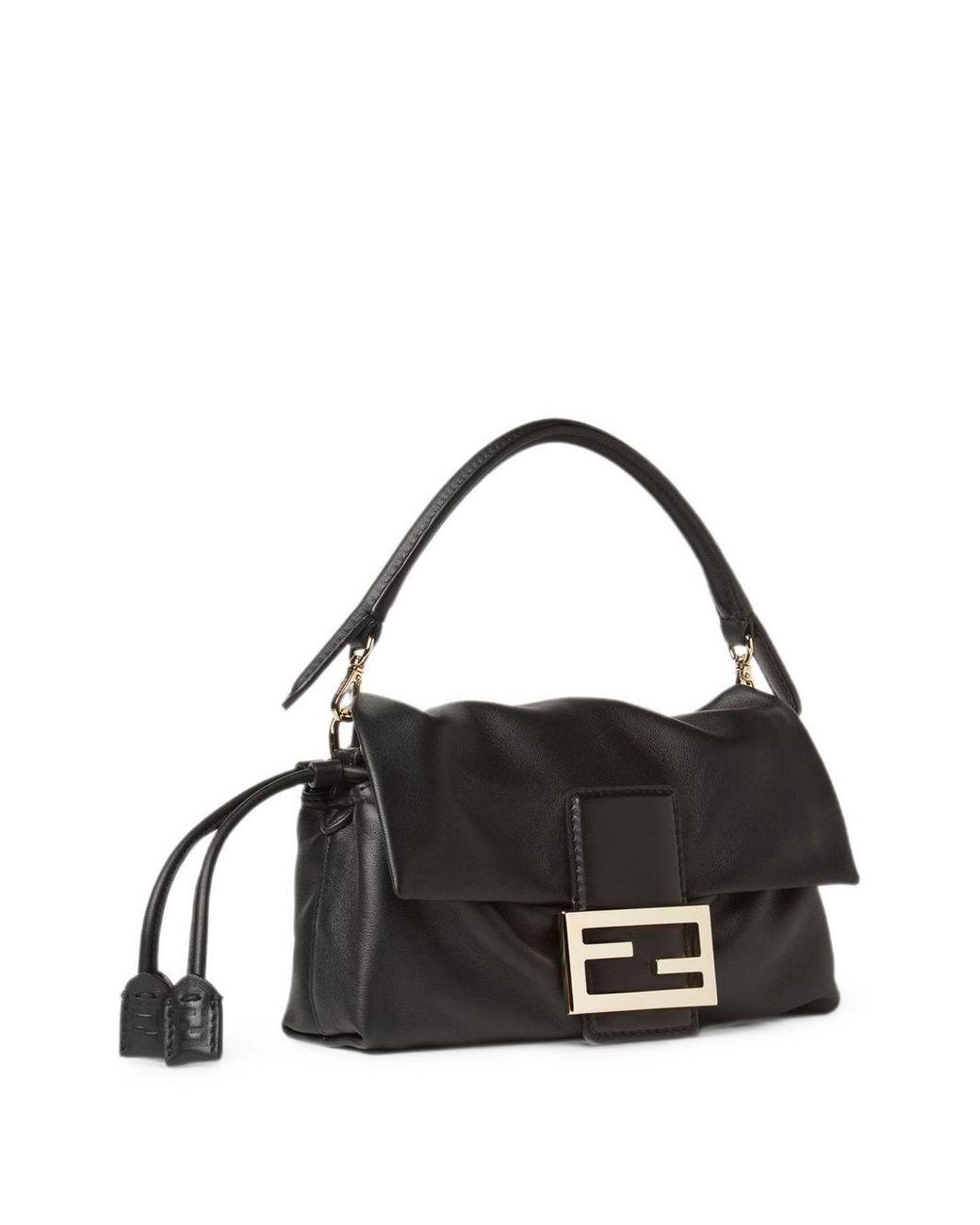 Fendi Black Baguette Small Leather Handbag