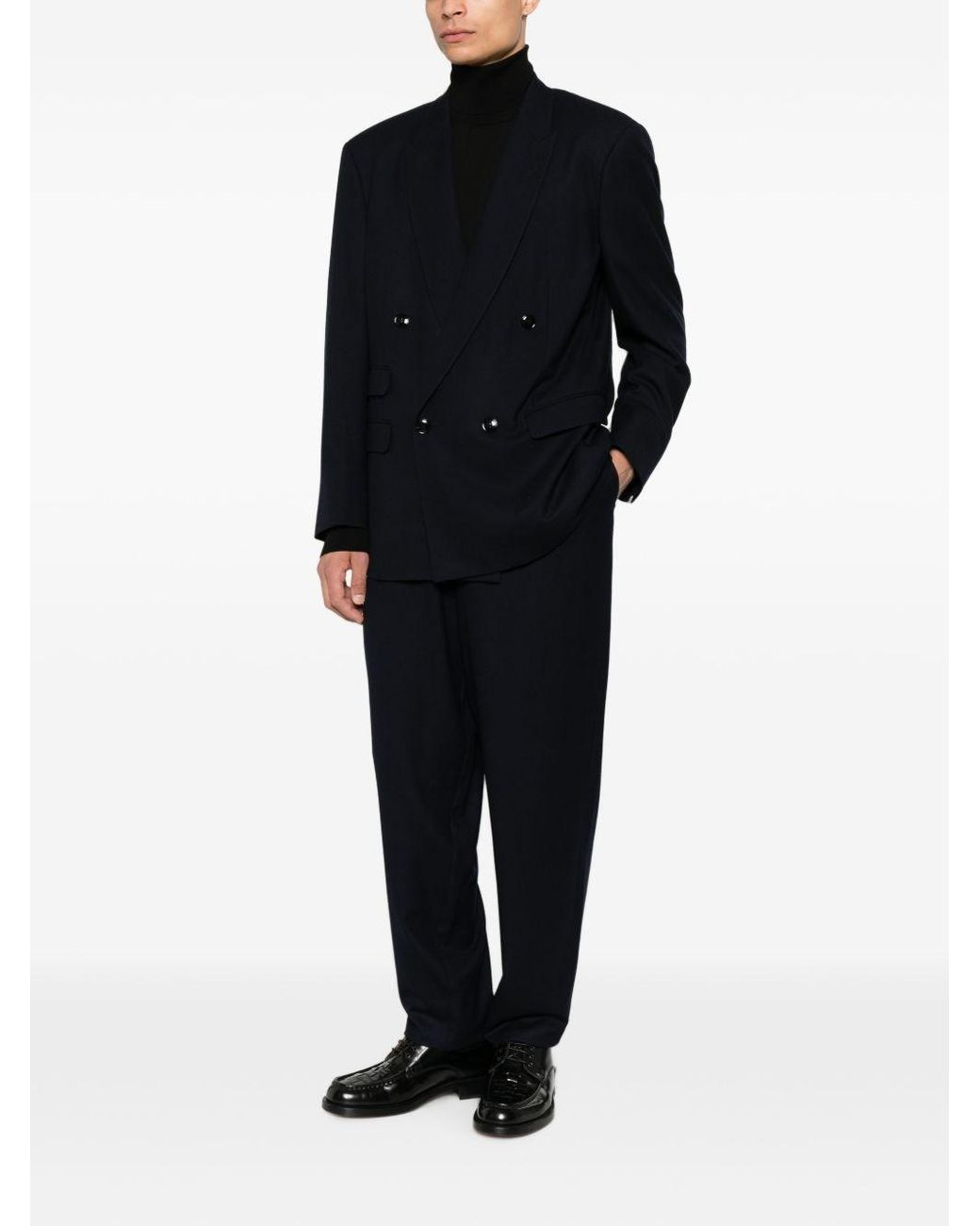 Giorgio Armani Black Wool Double-Breasted Suit for men