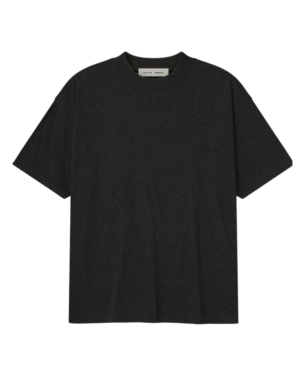 Essentials Black Classic Embroidery T-Shirt for men