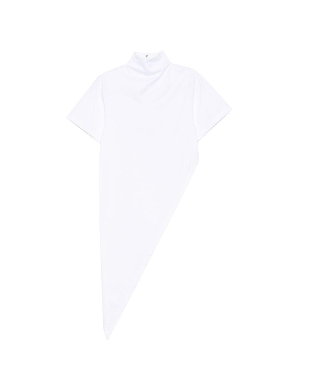 Alaïa White Cotton Asymmetric Top