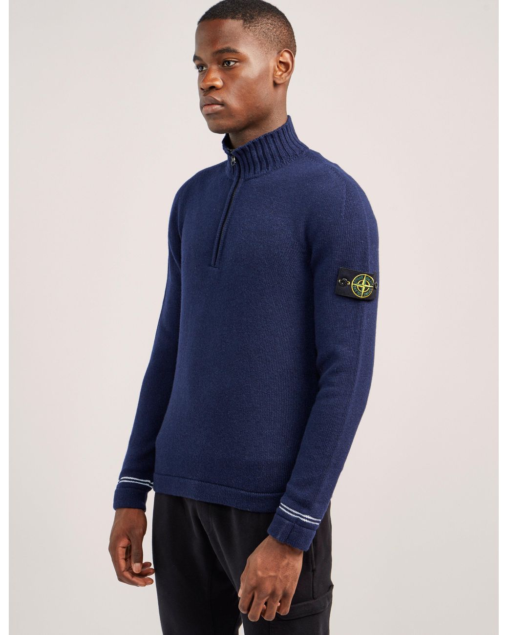 Mens Clothing Sweaters and knitwear Zipped sweaters Stone Island Shadow Project Half Zip Sweater in Black for Men 