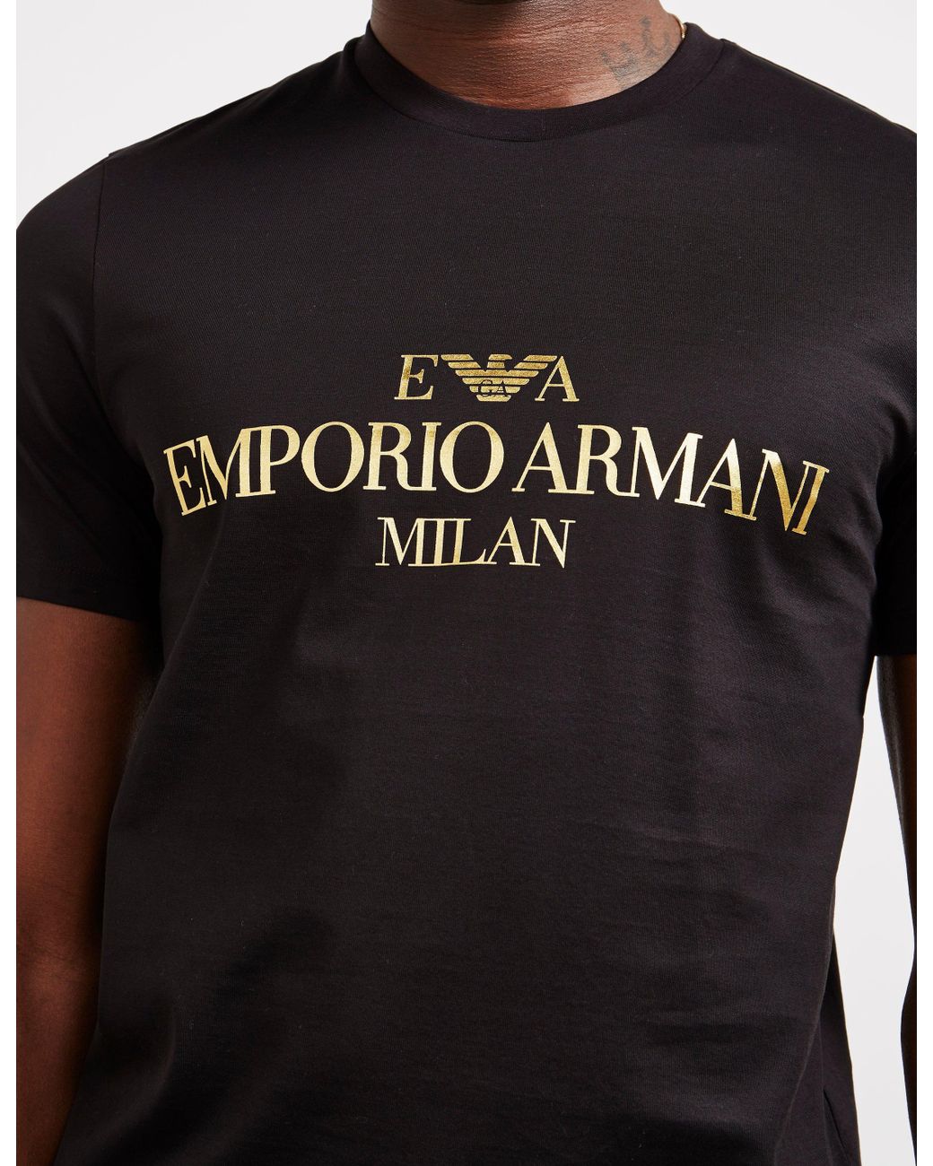 Emporio Armani Cotton Milan Short Sleeve T-shirt Black for Men | Lyst