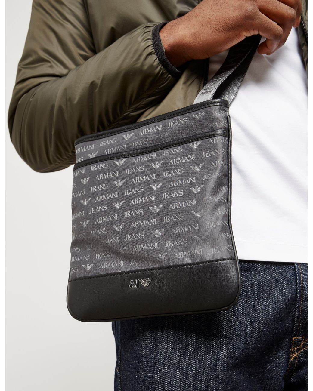 Armani Jeans Mens Small Bag Grey, Grey in Grey for Men | Lyst UK