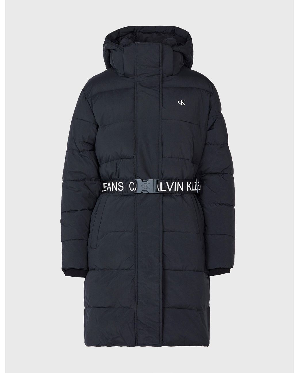 Logo Belt Long Puffer Jacket 