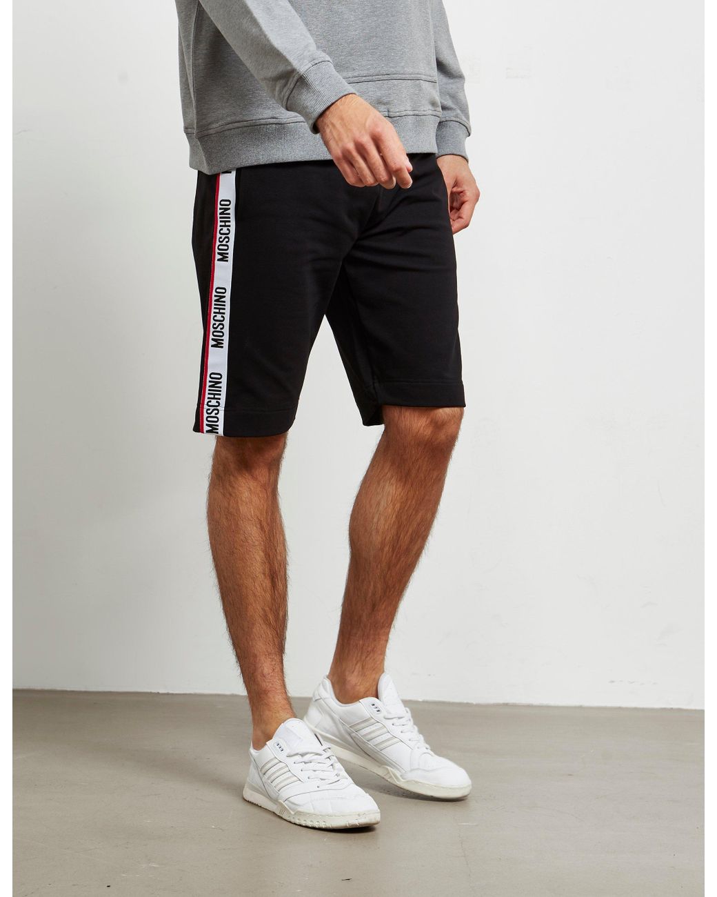 Moschino Cotton Tape Seam Shorts Black 