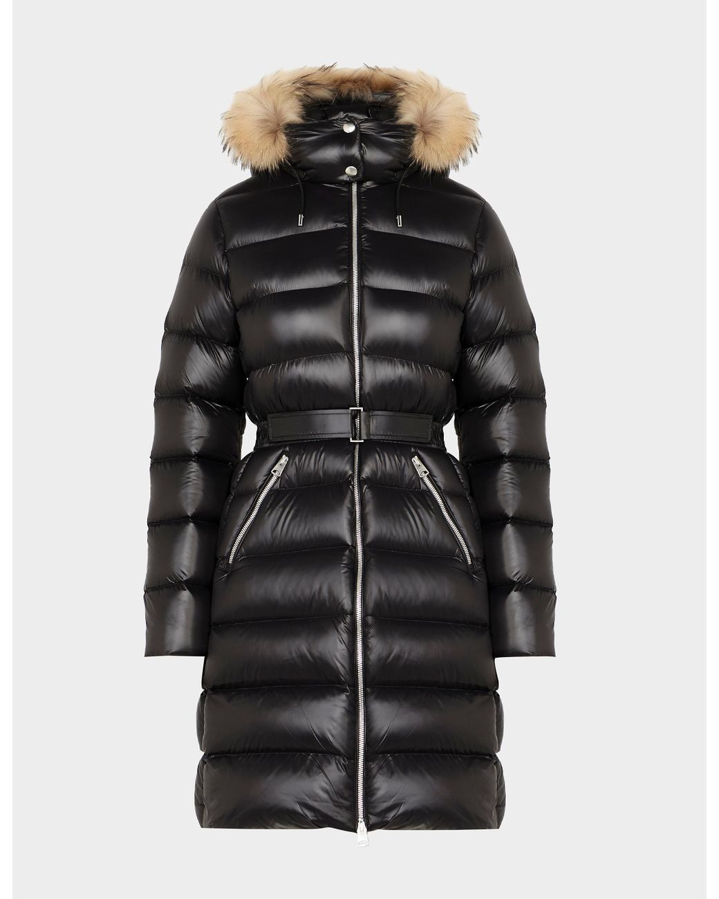Mackage Valery Belted Fur Long Puffer Coat in Black Lyst