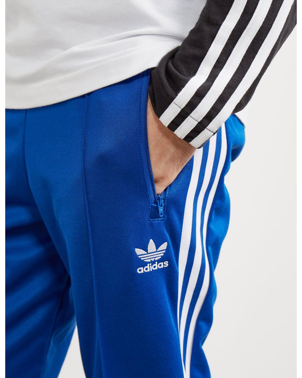 adidas Originals Cotton Mens Beckenbauer Cuffed Track Pants Royal Blue for  Men | Lyst