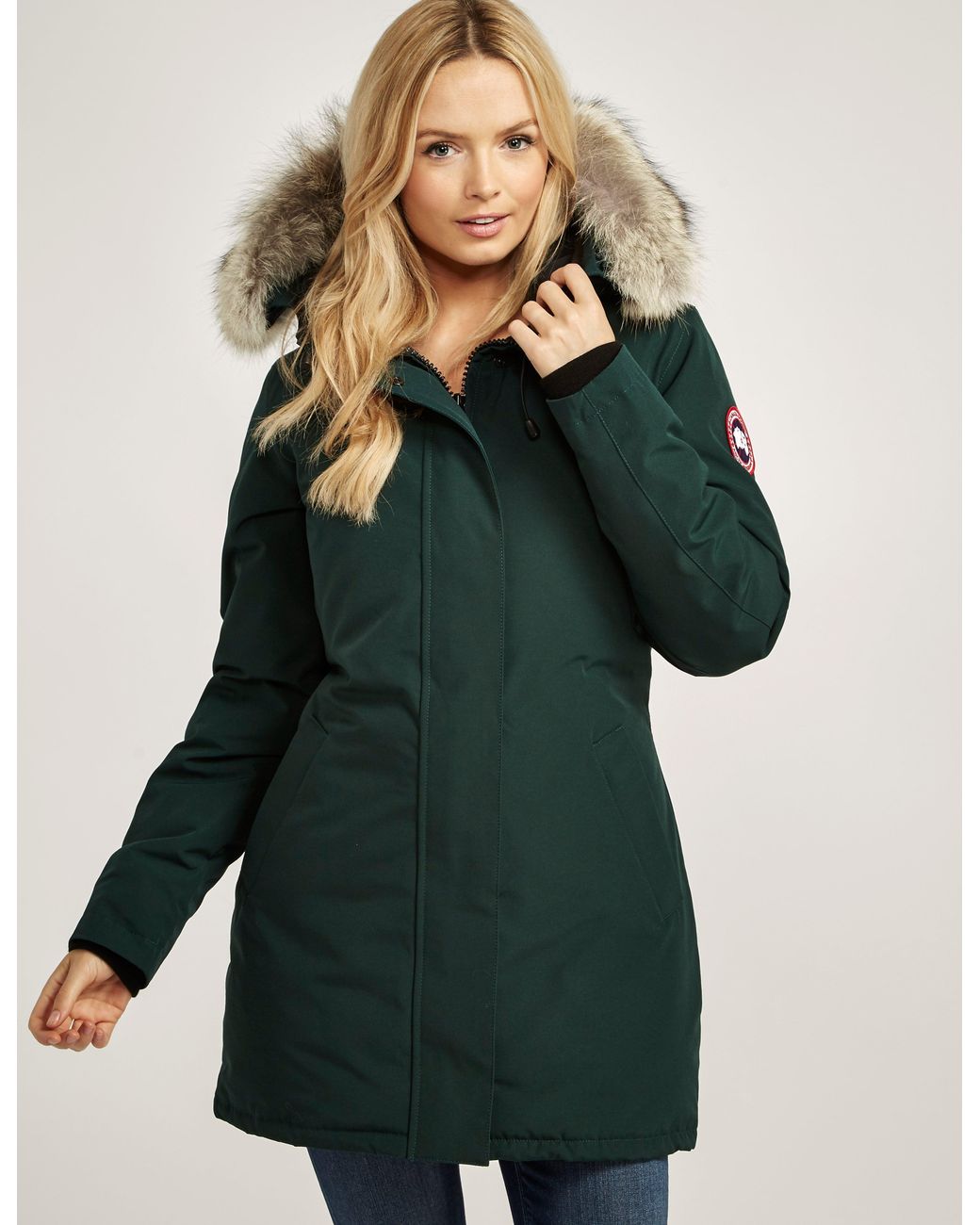 Canada Goose Goose Womens Victoria Padded Parka Jacket Green | Lyst