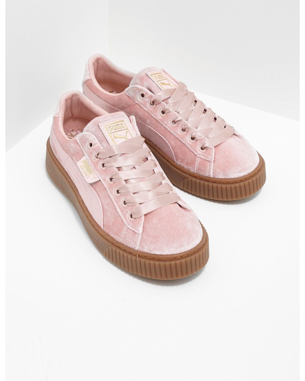 puma basket platform pink