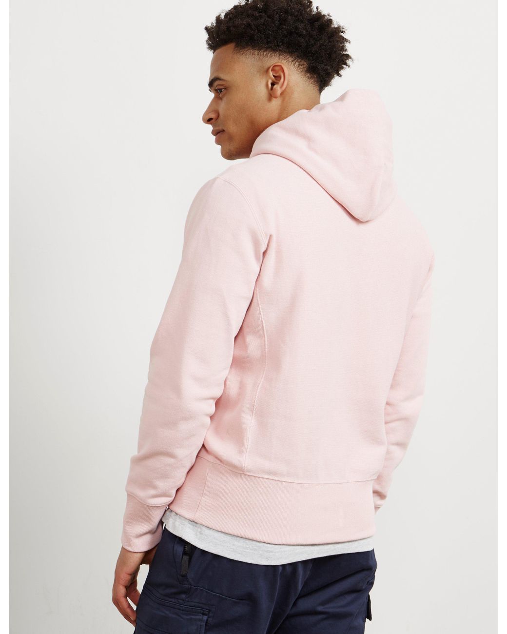 pink champion logo hoodie