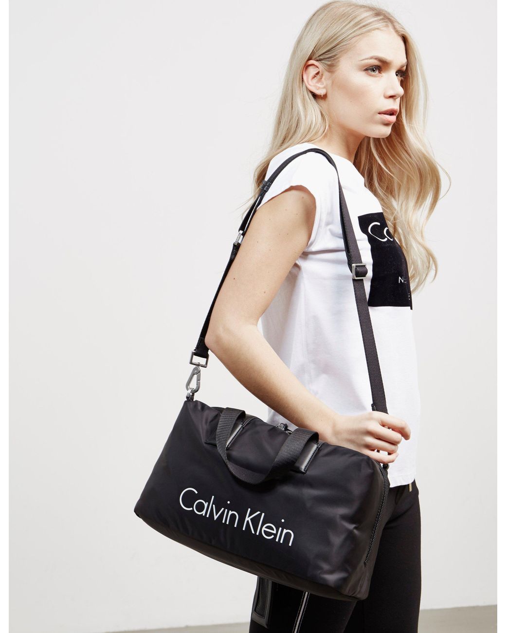 Calvin Klein Synthetic Womens Nylon Duffle Bag Black | Lyst