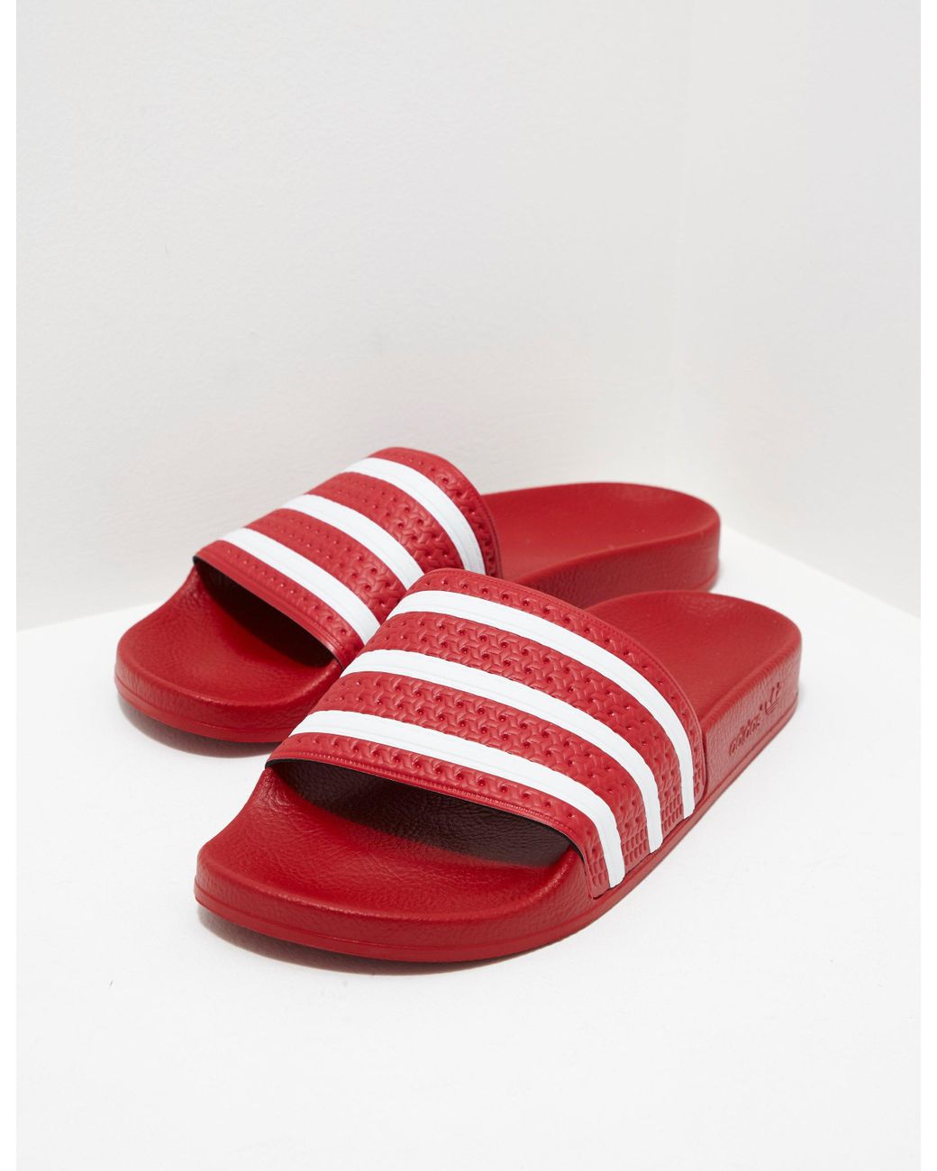 adidas Originals Synthetic Mens Adilette Slides Red for Men | Lyst