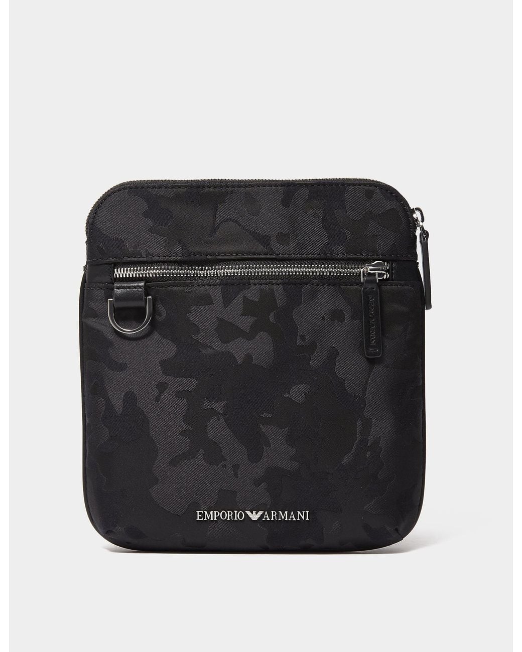 Emporio Armani Jacquard Camo Crossbody Bag in Black for Men Lyst