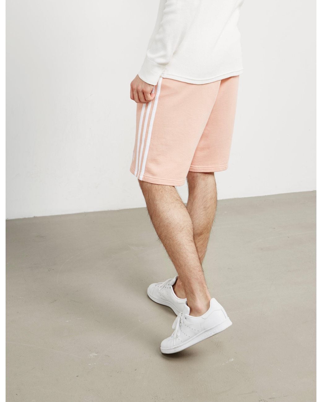 3-stripes Fleece Shorts Pink for Men 