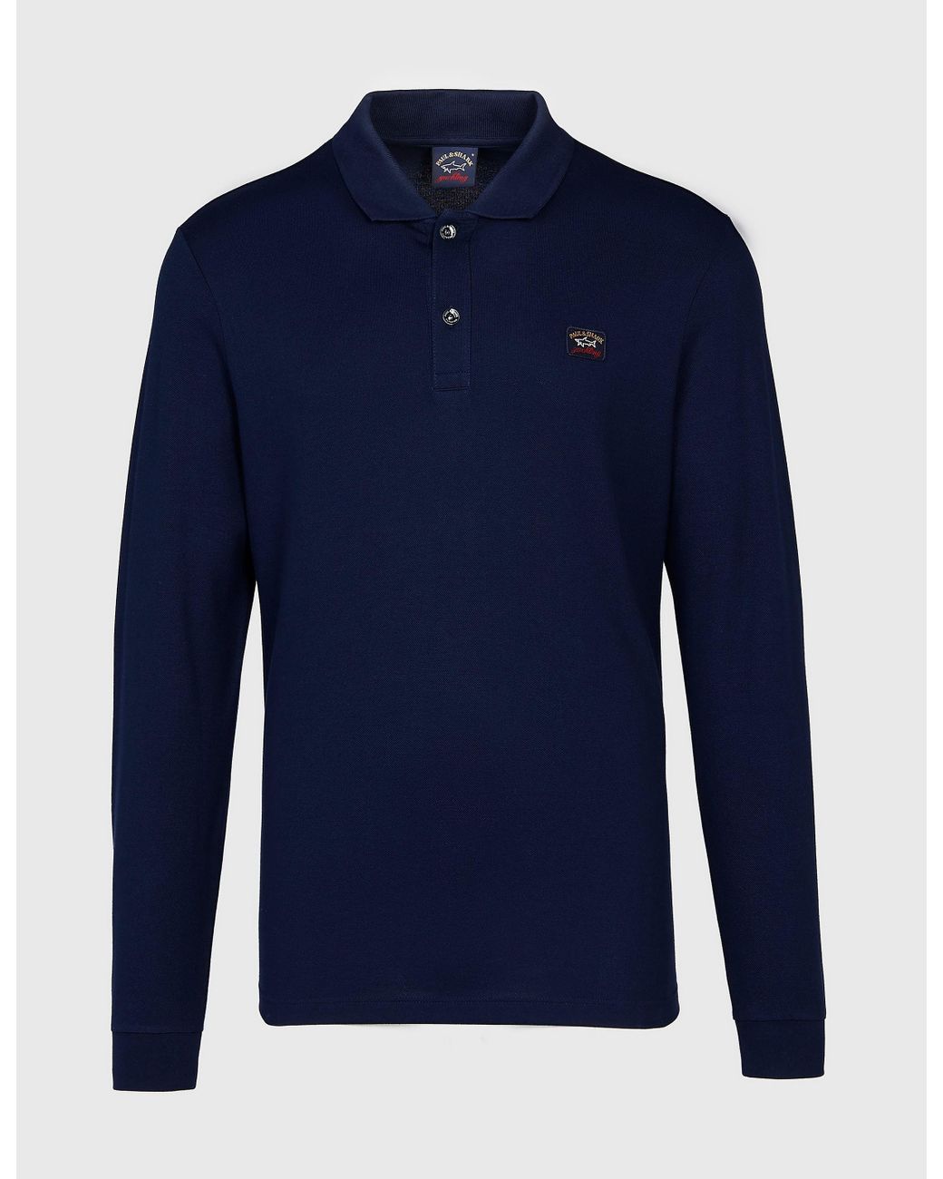 Paul & Shark Cotton Core Long Sleeve Polo Shirt Blue for Men - Lyst