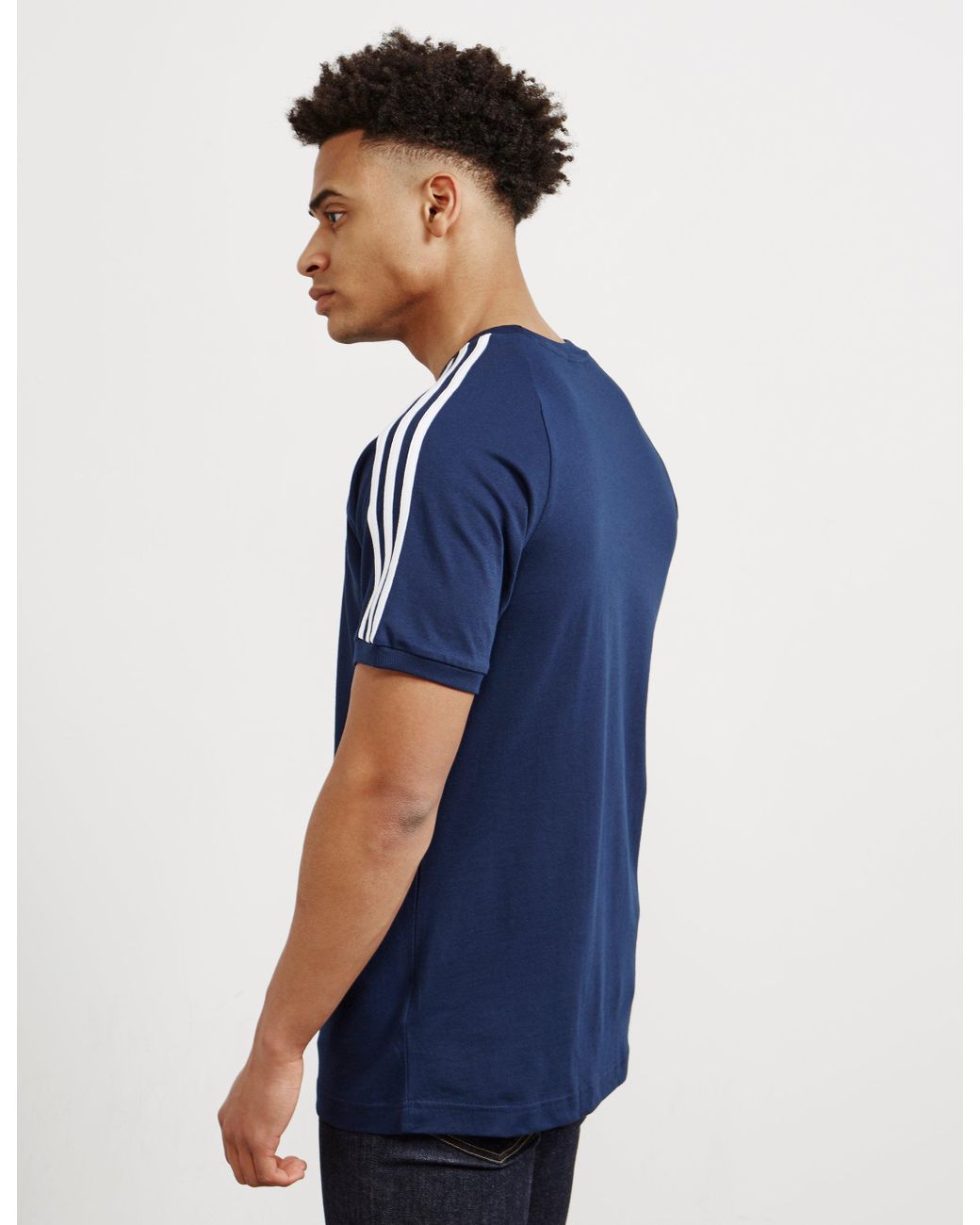 adidas Originals Cotton Mens California Raglan Sleeve T-shirt Navy/white in  Blue for Men | Lyst