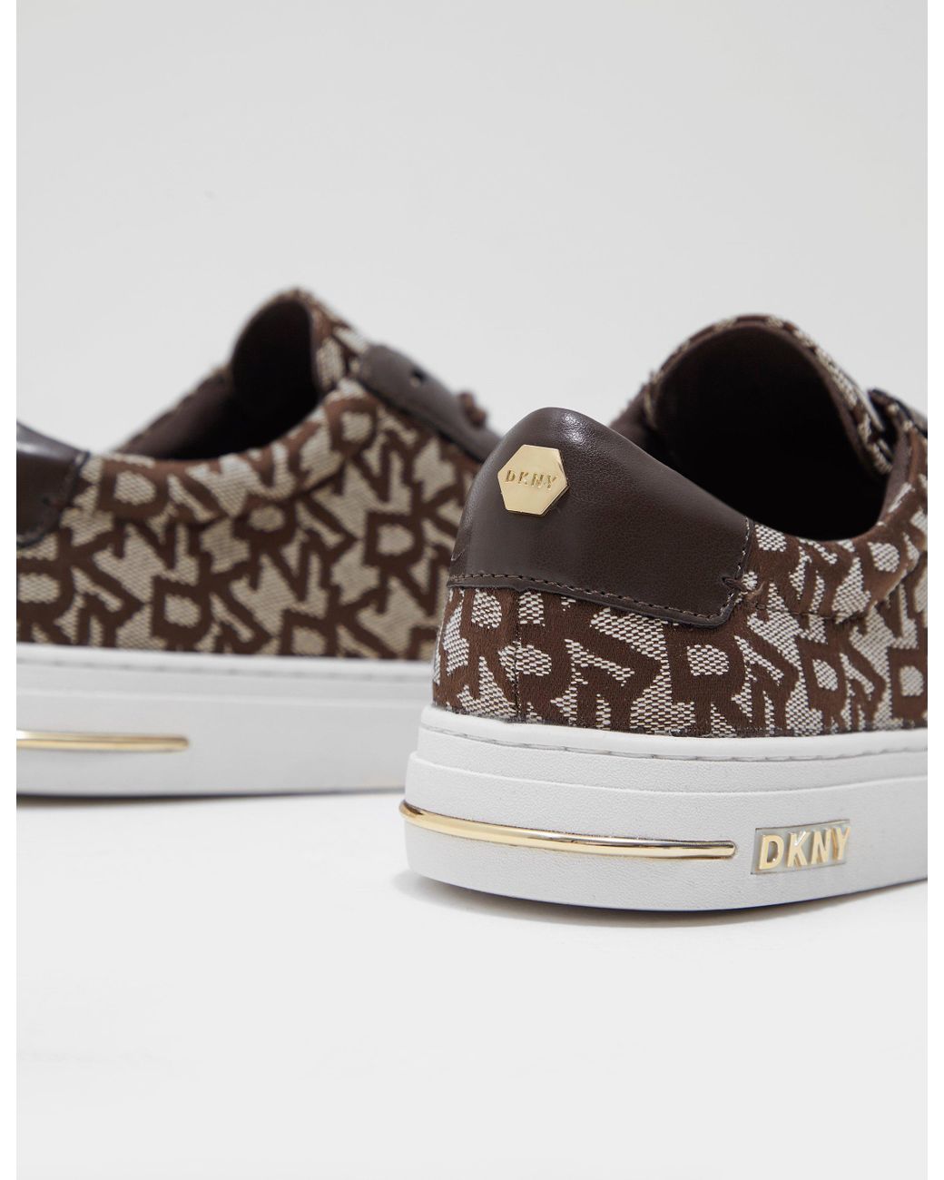 DKNY Court Lace Up Trainers Brown | Lyst