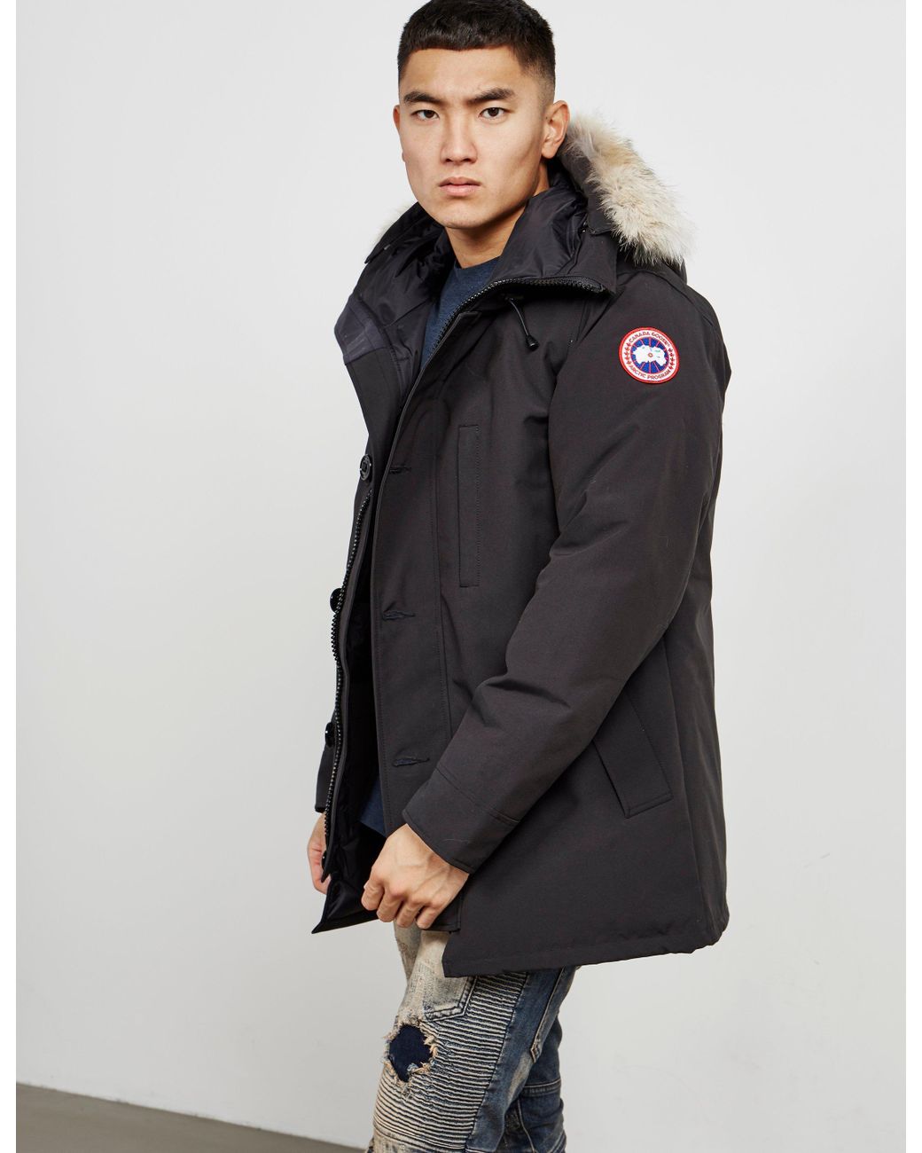 Canada Goose Chateau Padded Parka Jacket Black for Men | Lyst