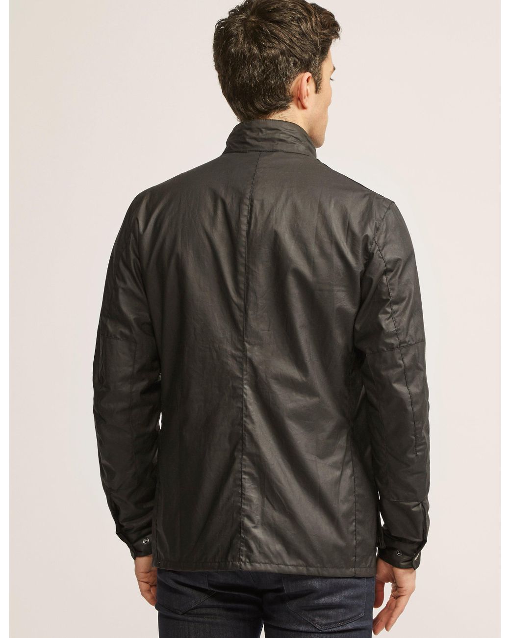 Barbour Cotton Enfield Wax Jacket in Black for Men | Lyst