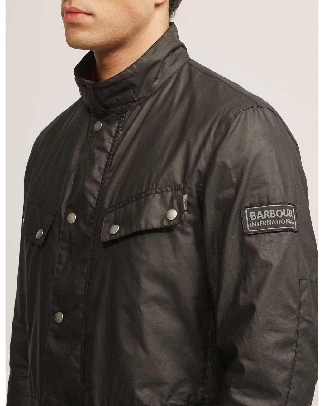 Barbour Cotton Enfield Wax Jacket in Black for Men | Lyst