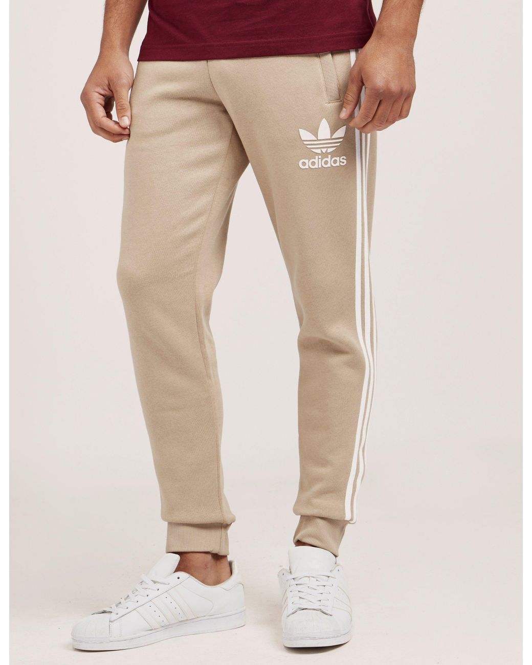 adidas Originals Cuffed Track Pants Stone/white for | Lyst Canada