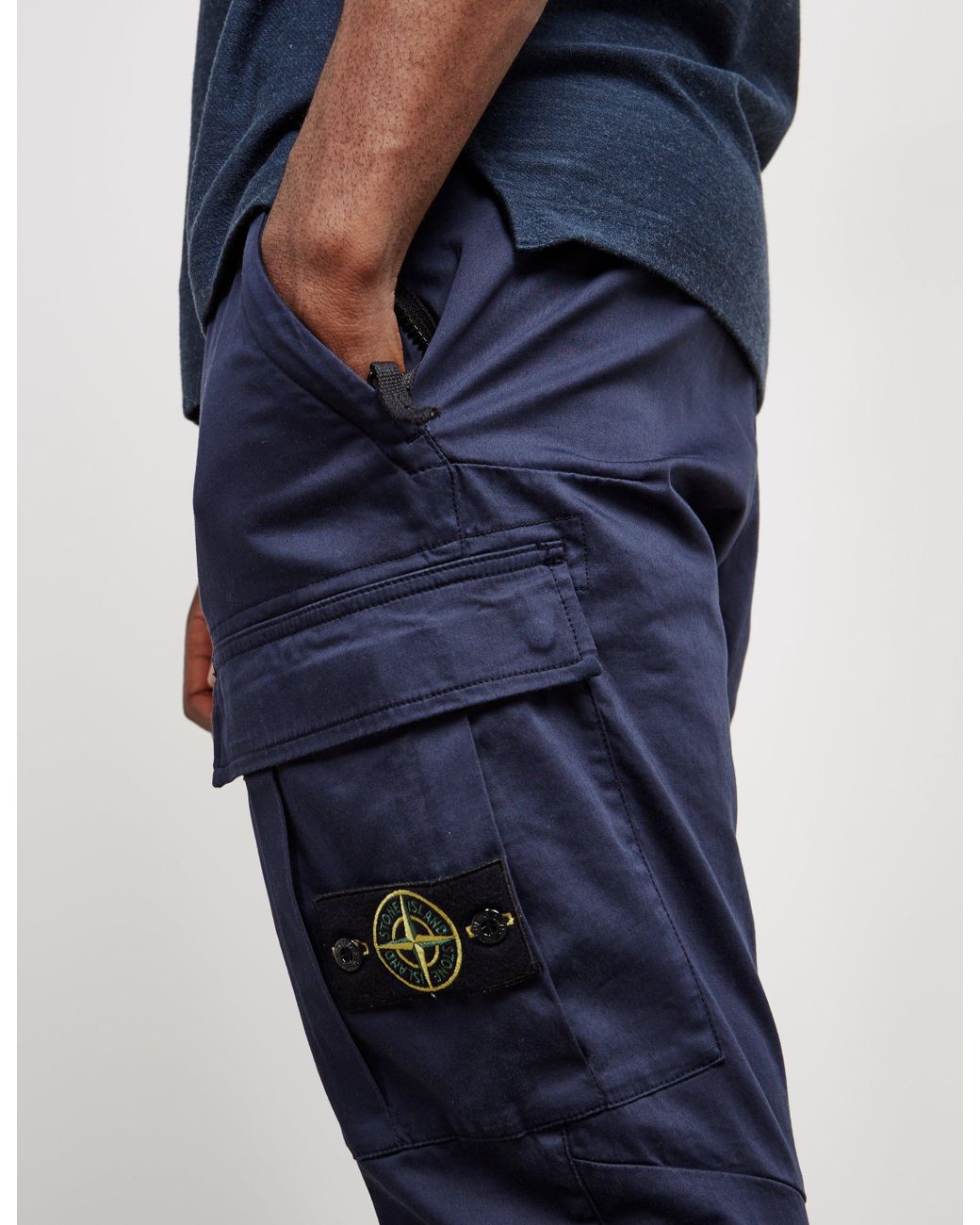 Stone Island 314wa Brushed Canvas Military Cargo Pants in Blue for Men |  Lyst