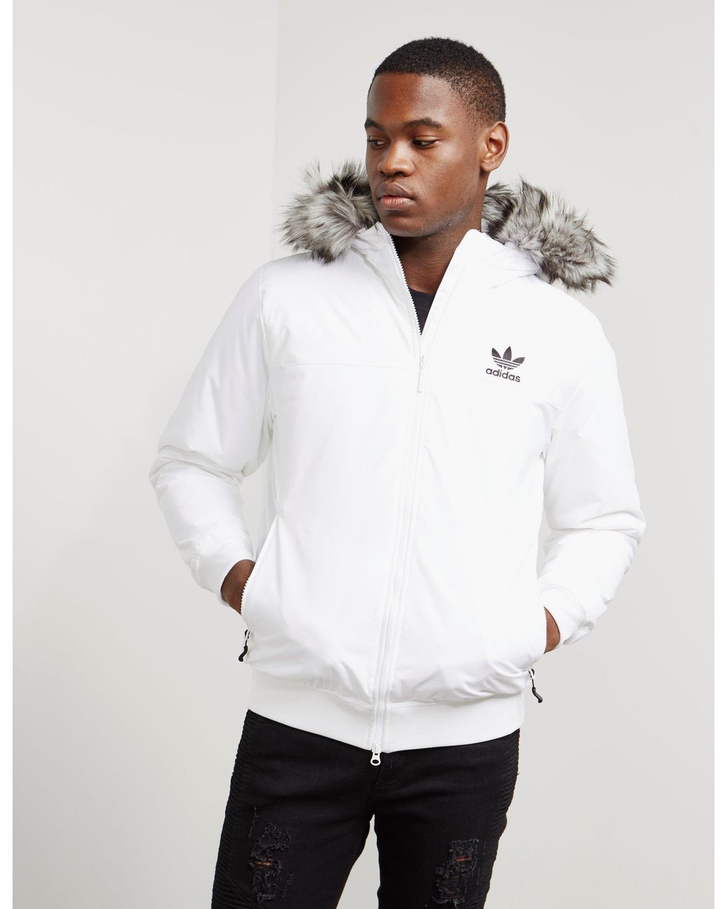 adidas coat with fur hood