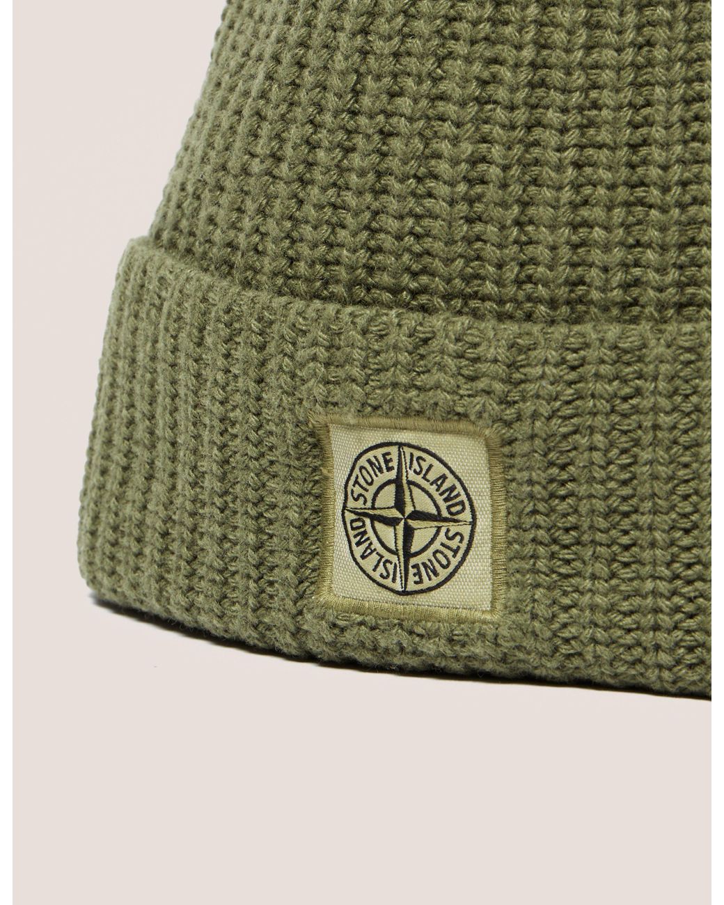 Stone Island Mens Stretch Beanie Olive 