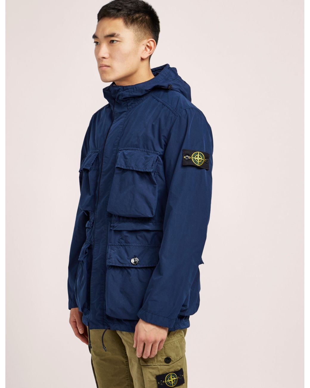 Stone Island David Tela Light-tc Field Jacket in Blue for Men | Lyst