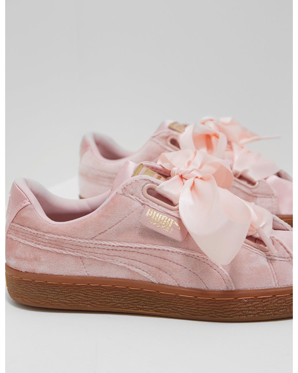 PUMA Basket Heart Sneakers In Pink Velvet | Lyst