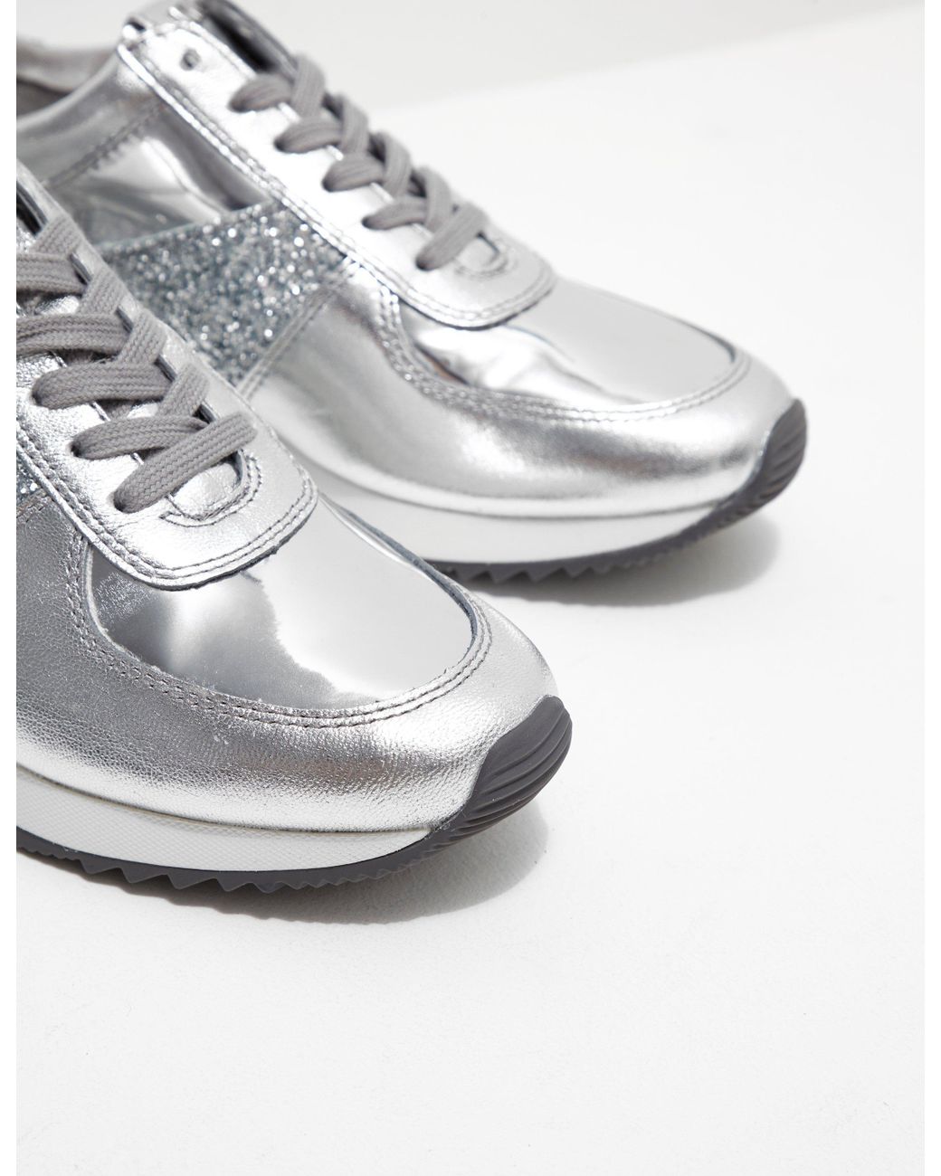 Michael Kors Womens Allie Wrap Trainer Silver in Metallic | Lyst