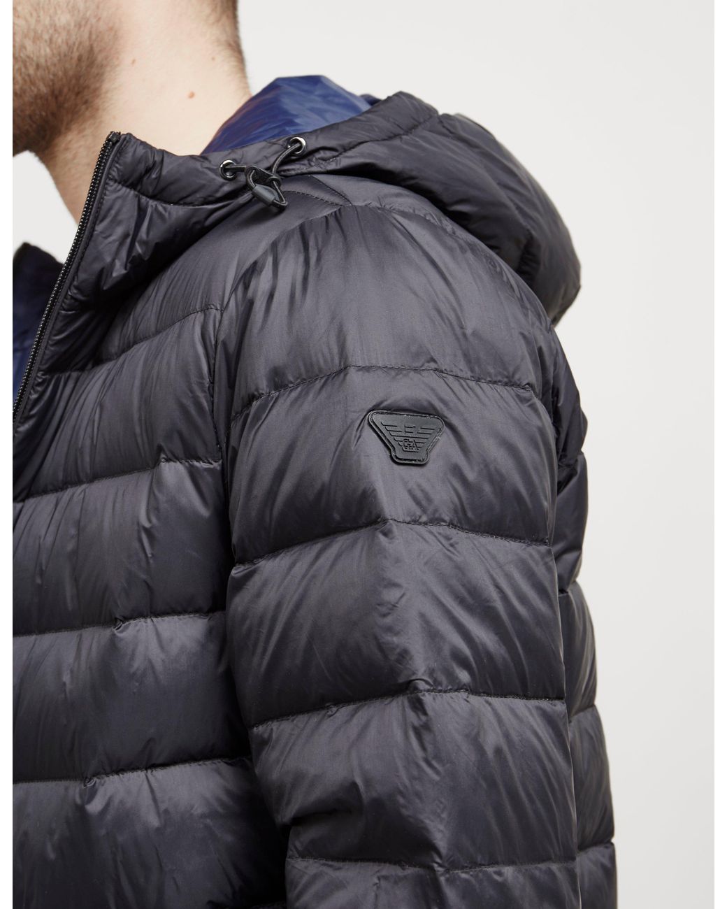 emporio armani reversible down jacket black