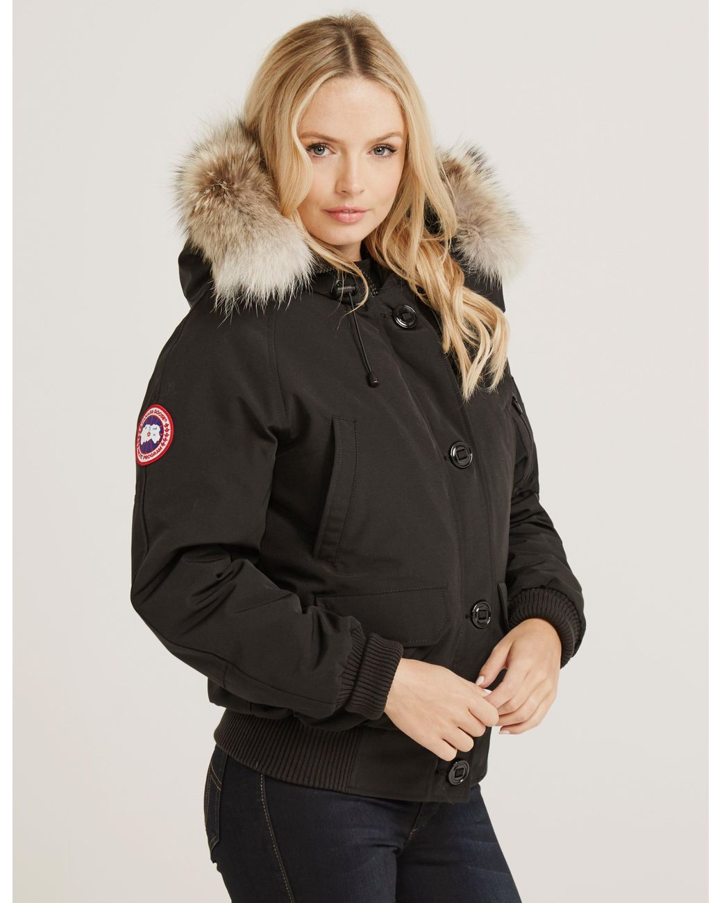 Canada Goose Womens Chilliwack Padded Bomber Jacket Black | Lyst