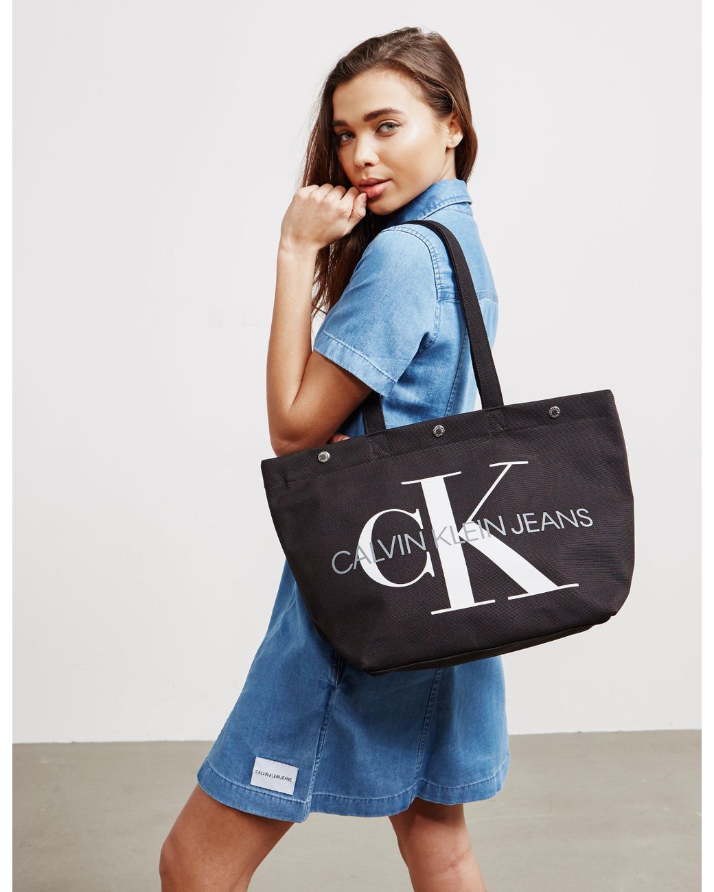 Calvin Klein Canvas Utility Tote Bag Black | Lyst