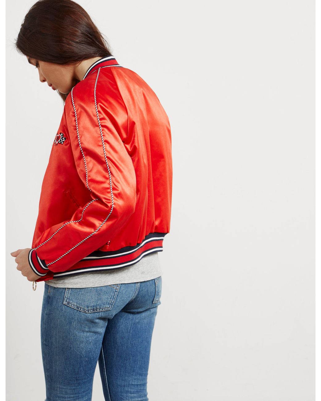 tommy hilfiger satin bomber jacket