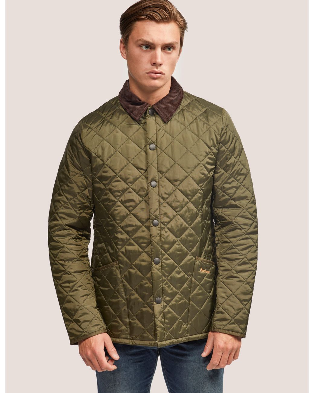 Barbour Heritage Liddesdale Olive Quilted Jacket in Green for Men | Lyst