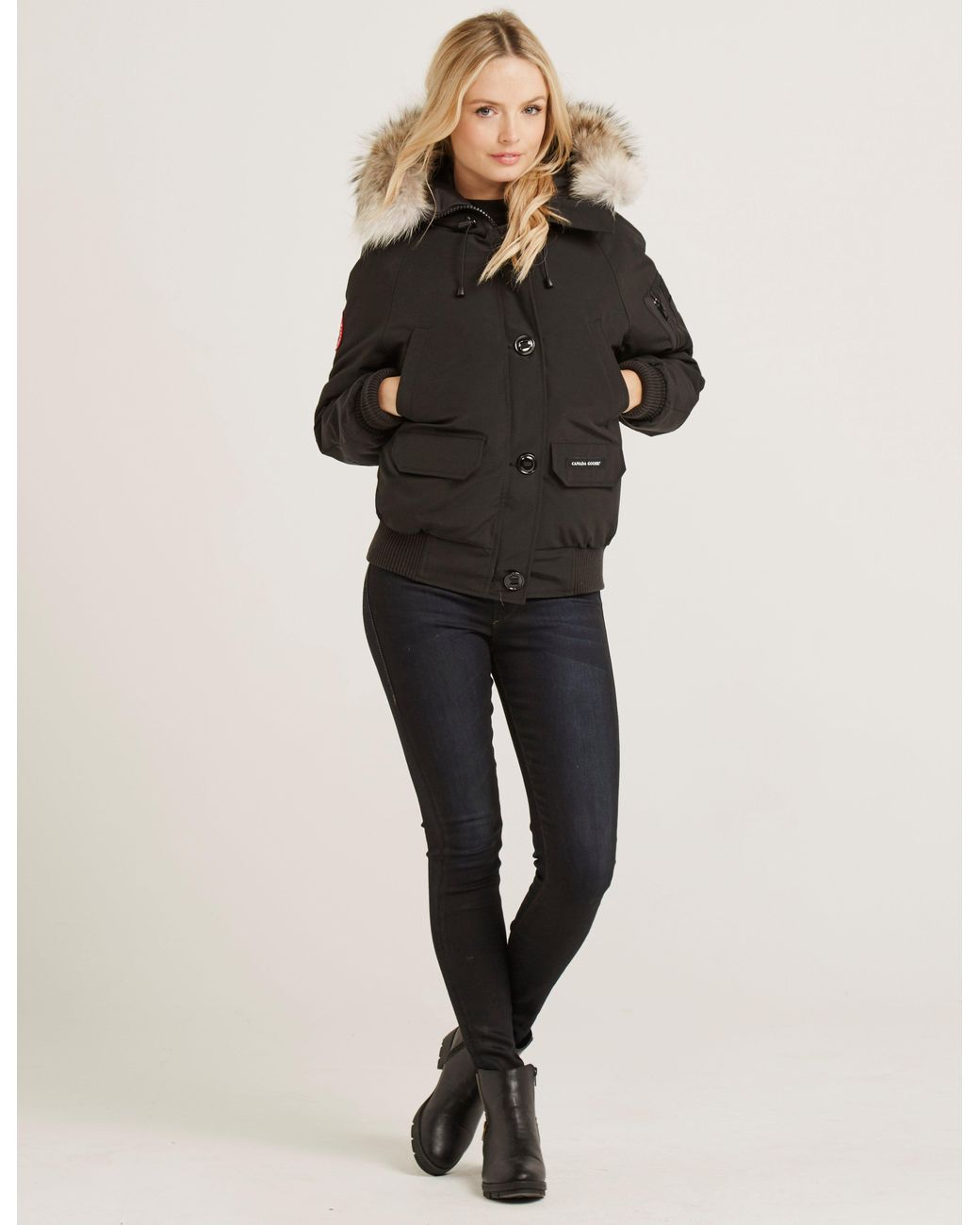 Canada Goose Womens Chilliwack Padded Bomber Jacket Black | Lyst UK