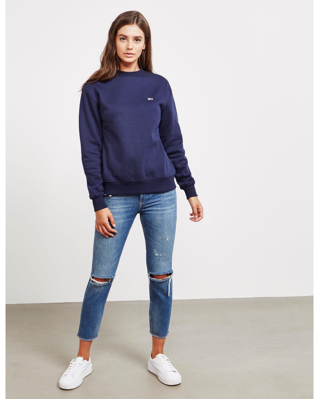 Tommy Hilfiger Denim Womens Classic Sweatshirt - Online Exclusive Navy Blue  | Lyst