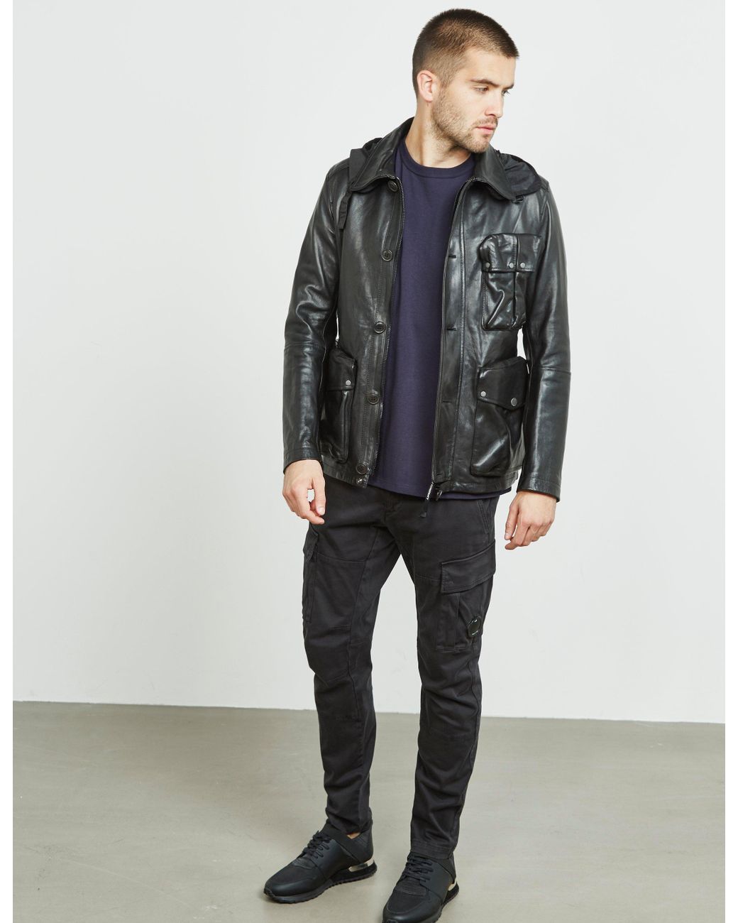 C.P. Company Millie Leather Jacket Black for Men | Lyst UK