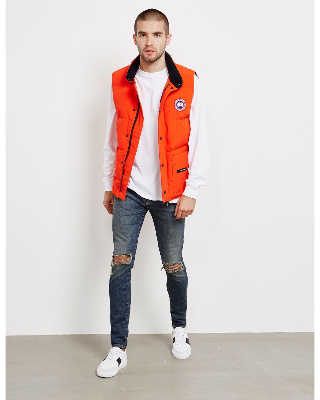 Canada Goose Goose Mens Freestyle Padded Gilet Orange for Men | Lyst