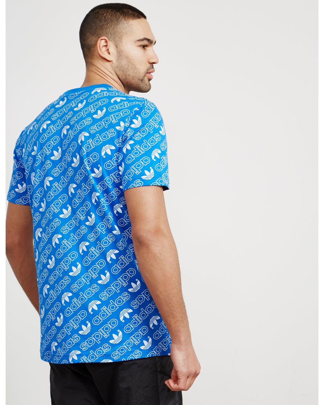 adidas Originals Mens All Over Print T-shirt Blue/white for Men | Lyst