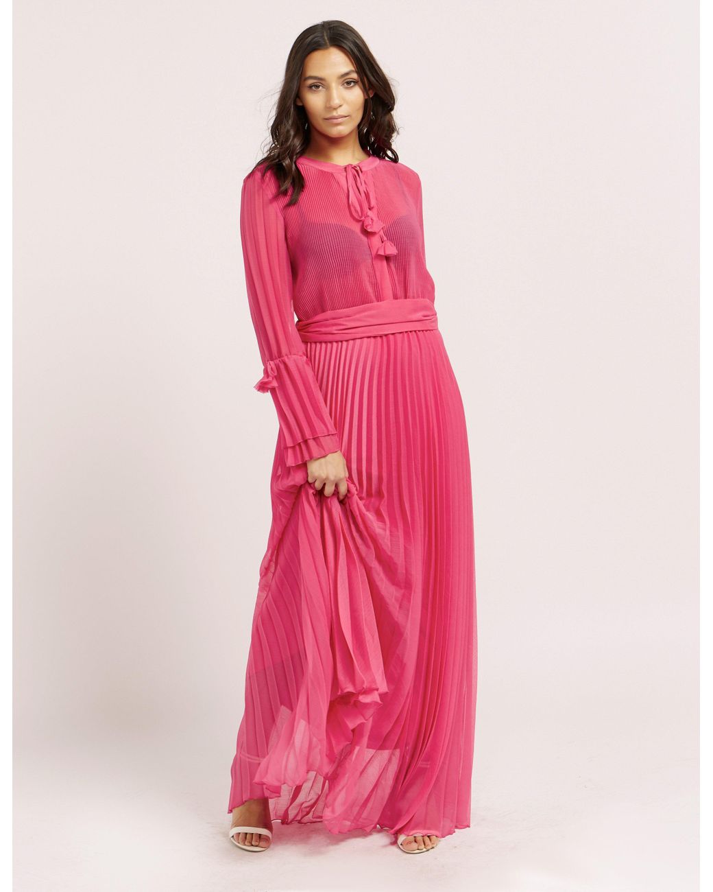 Ilse Jacobsen Pleated Maxi Dress in Pink | Lyst