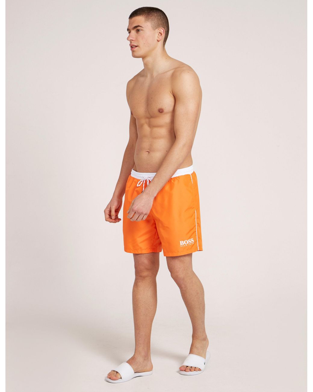BOSS by HUGO BOSS Mens Starfish Swim Shorts Orange for Men | Lyst