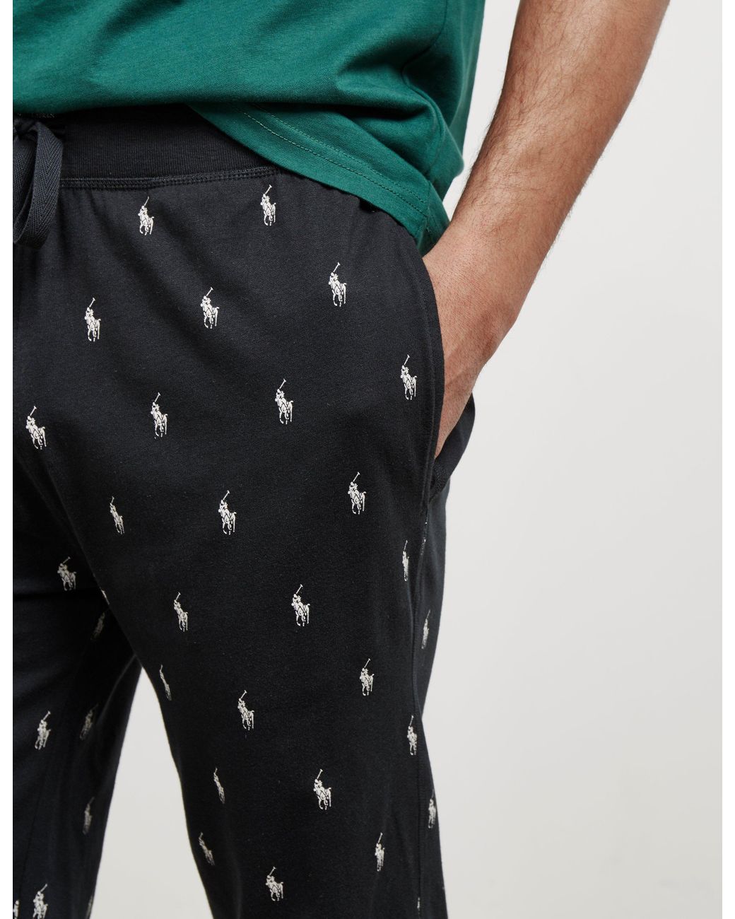 Polo Ralph Lauren Underwear All Over Print Fleece Pants Black for Men | Lyst