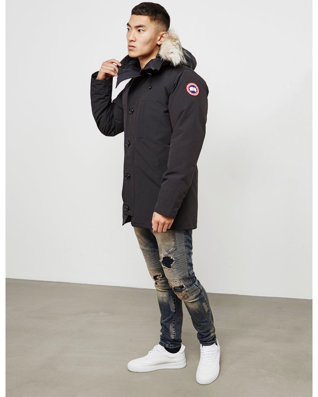 Canada Goose Chateau Padded Parka Jacket Black for Men | Lyst