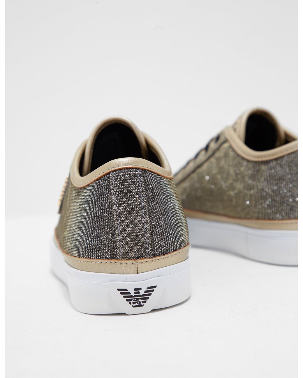 Emporio Armani Womens Low Top Glitter 