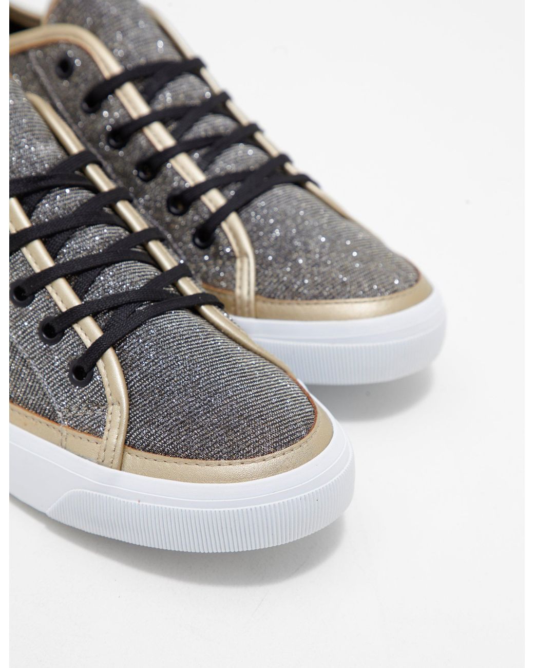 gold armani trainers