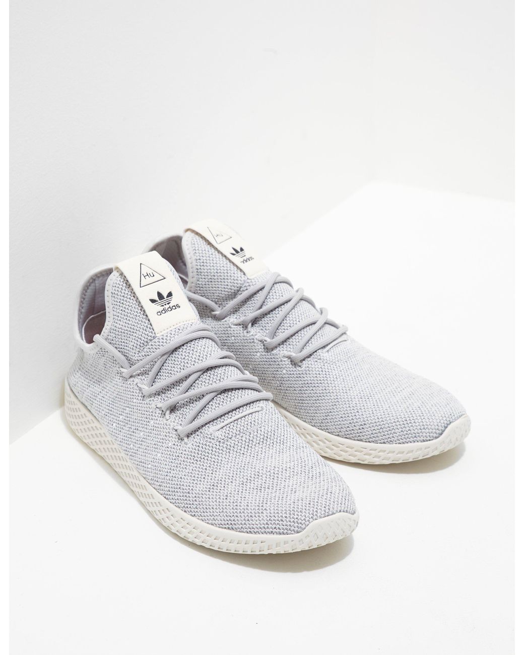 adidas Originals Lace Mens X Pharrell Williams Tennis Hu Primeknit Grey in  Gray for Men | Lyst
