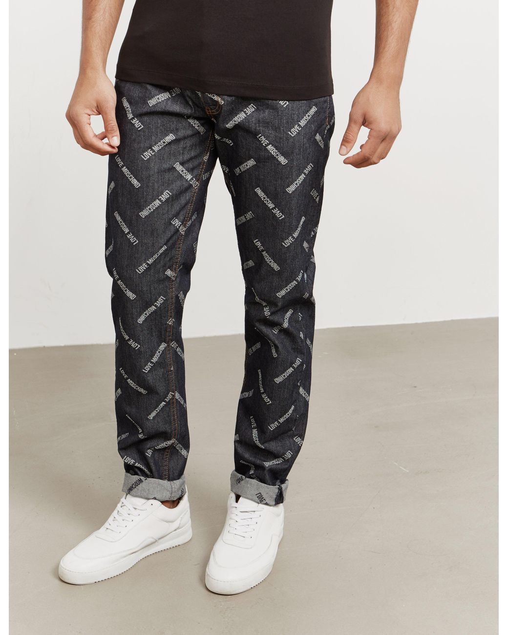 Love Moschino Denim Mens All Over Print 