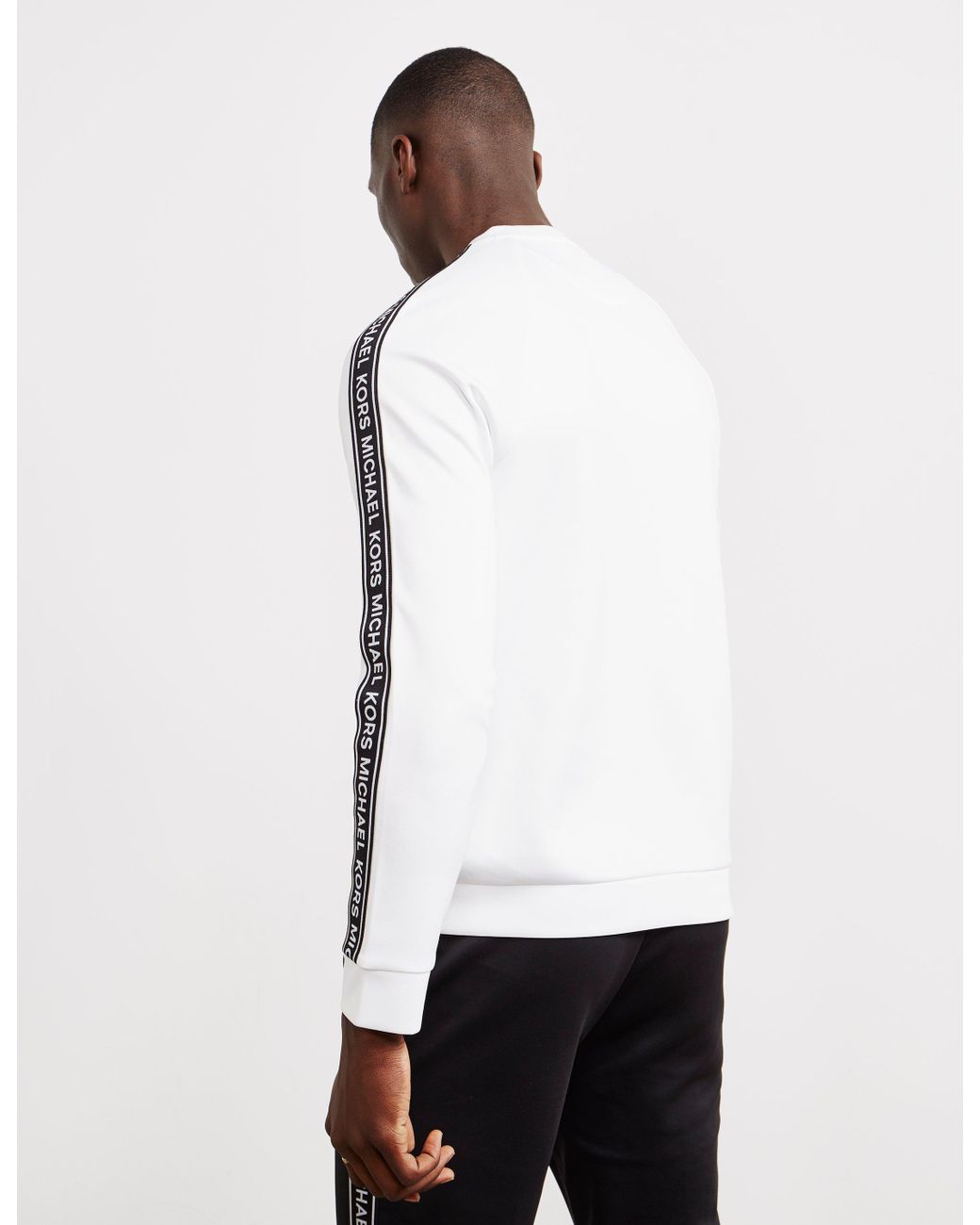 Michael Kors Synthetic Mens Tape Sweatshirt White for Men | Lyst